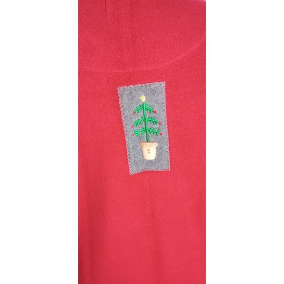 Christmas Sweater / Fleece X-Mas Top ~ Size M / Xmas Trees, Cardinals - Picture 7 of 8